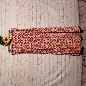 LuLaRoe skirt maxi length floral red black cream Sz S